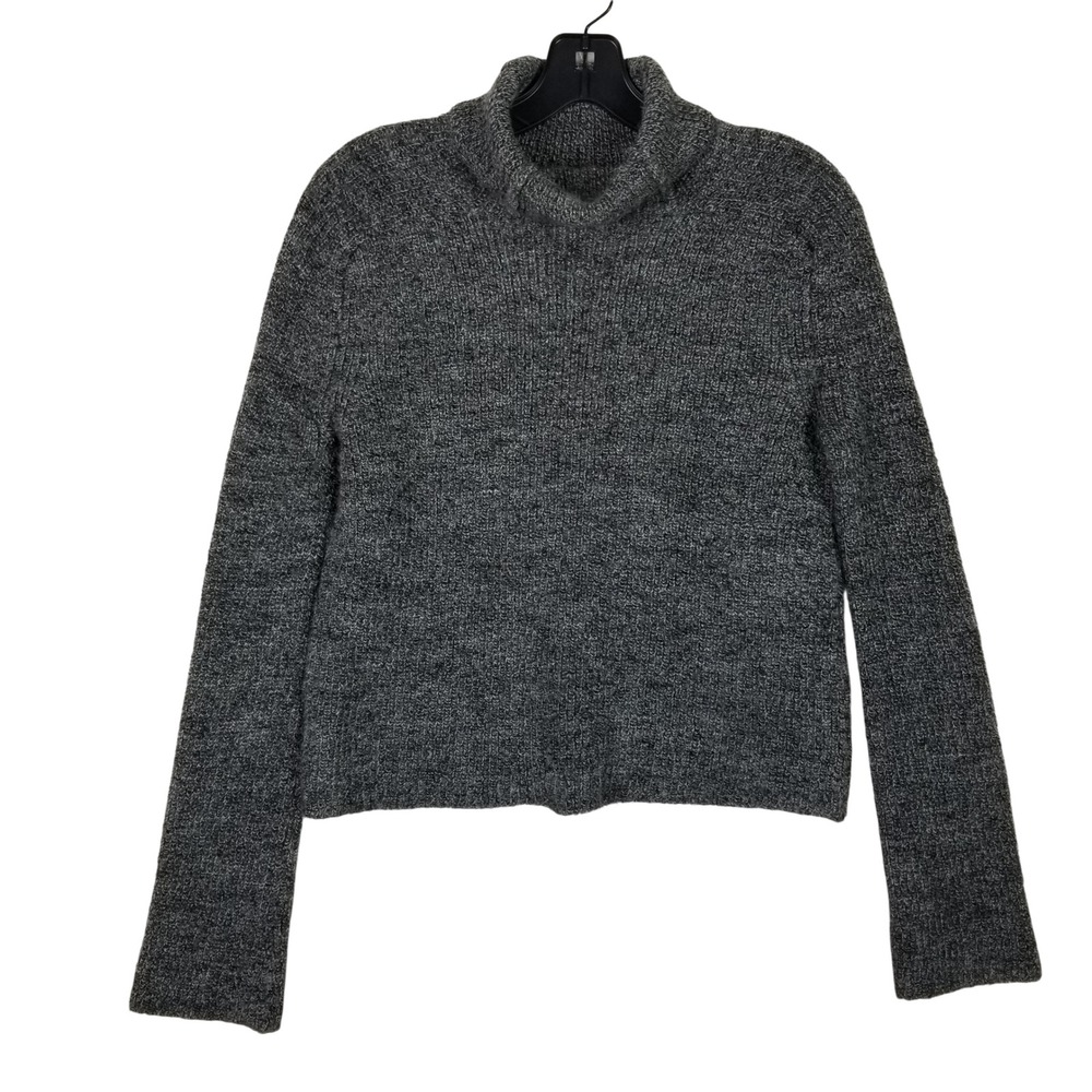 Reformation Sweater Womens XS Gray 100% Alpaca Yarn Mock Neck Marled Knit